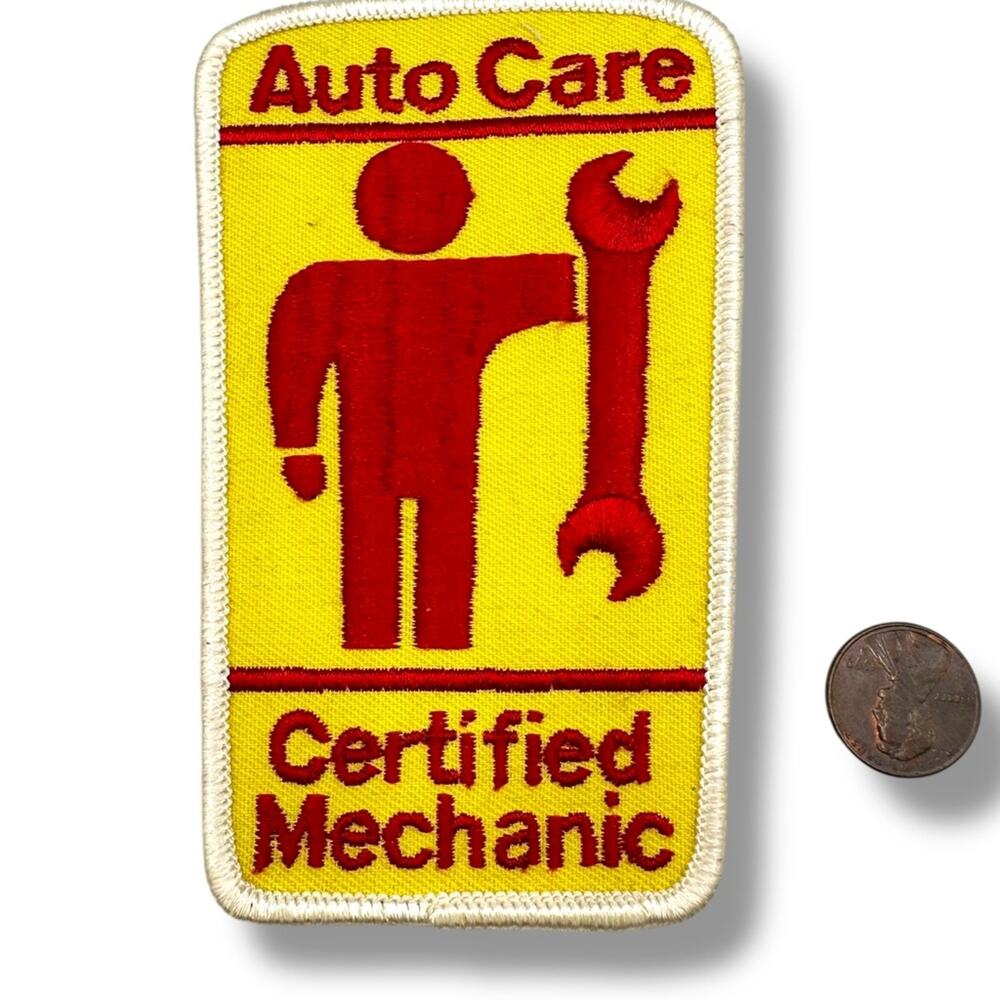 Vintage Shell Certified Mechanic Auto Care Patch uniform Biker Jacket employee